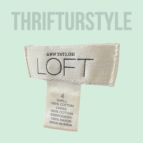 Ann‎ Taylor LOFT Black Embroidered Trim Dress Sleeveless Casual Midi Sundress - Picture 9 of 10